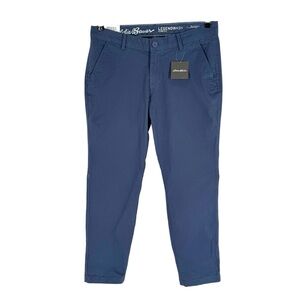 Eddie Bauer Legendwash Chino Pants Womens Size 8P Blue Boyfriend Slim Fit NEW